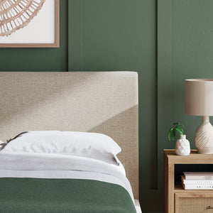 Lit complet rembourré en tissu gris pâle à profil bas Double / Grand / Très grand - Cielden