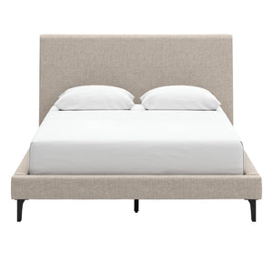 Lit  complet grand en tissu gris - Cielden