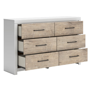Bureau à 6 tiroirs en bois bicolore - Charbitt
