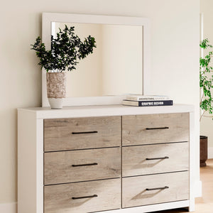 Miroir de bureau en bois et placage blanc - Charbitt