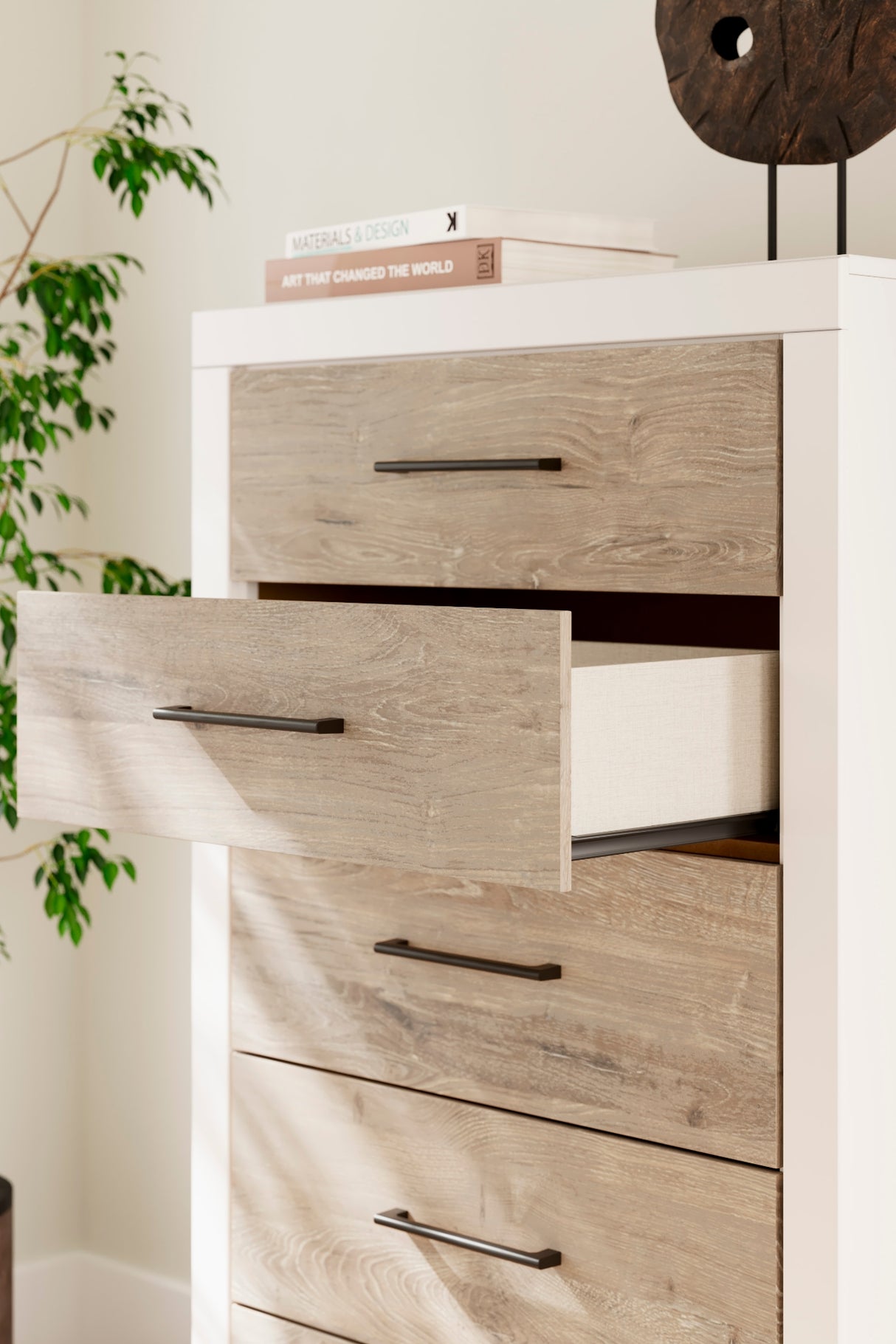 Commode à 5 tiroirs en bois bicolore - Charbitt