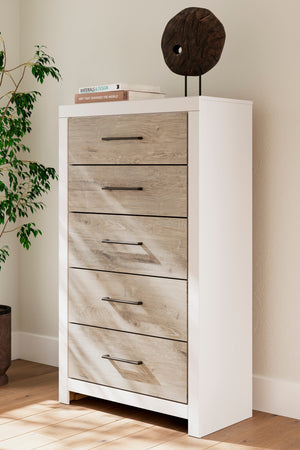 Commode à 5 tiroirs en bois bicolore - Charbitt