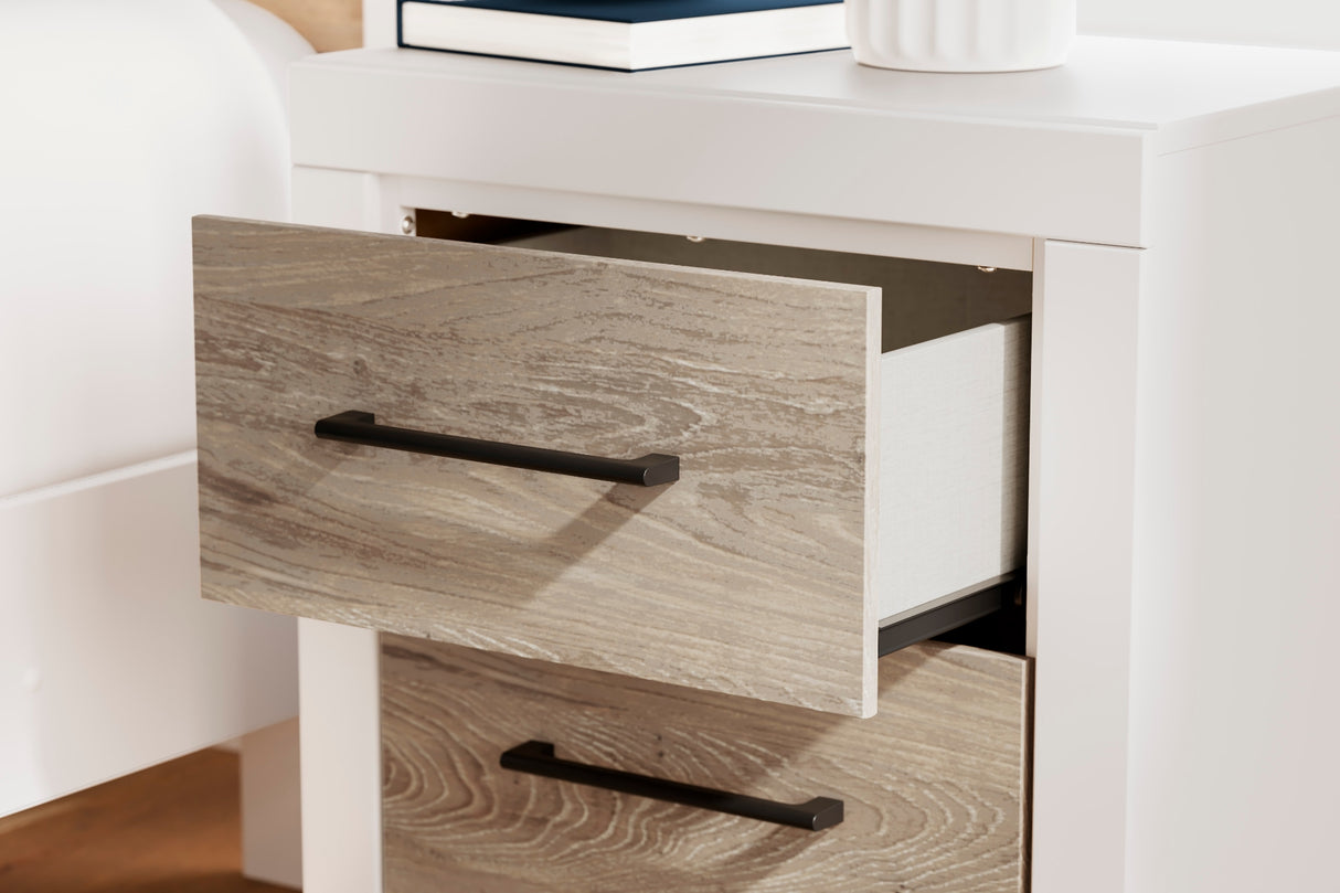 Table de chevet Blanc et bois naturel - Charbitt