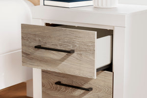 Table de chevet Blanc et bois naturel - Charbitt