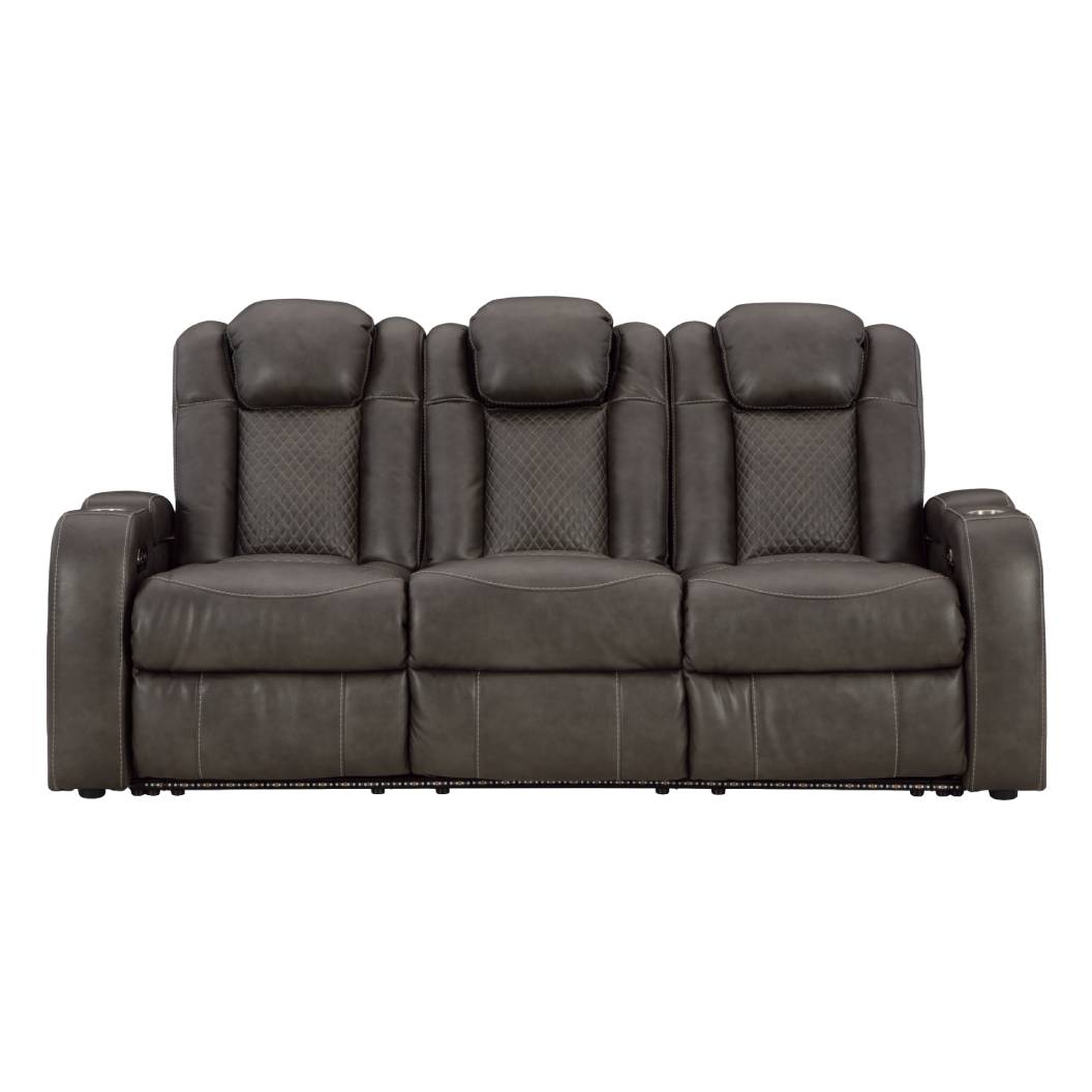 Sofa aspect cuir gris motorisé - Mountainous
