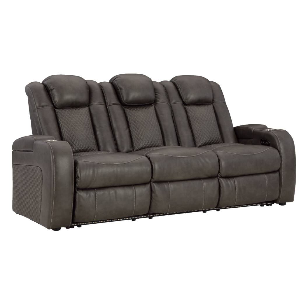 Sofa aspect cuir gris motorisé - Mountainous