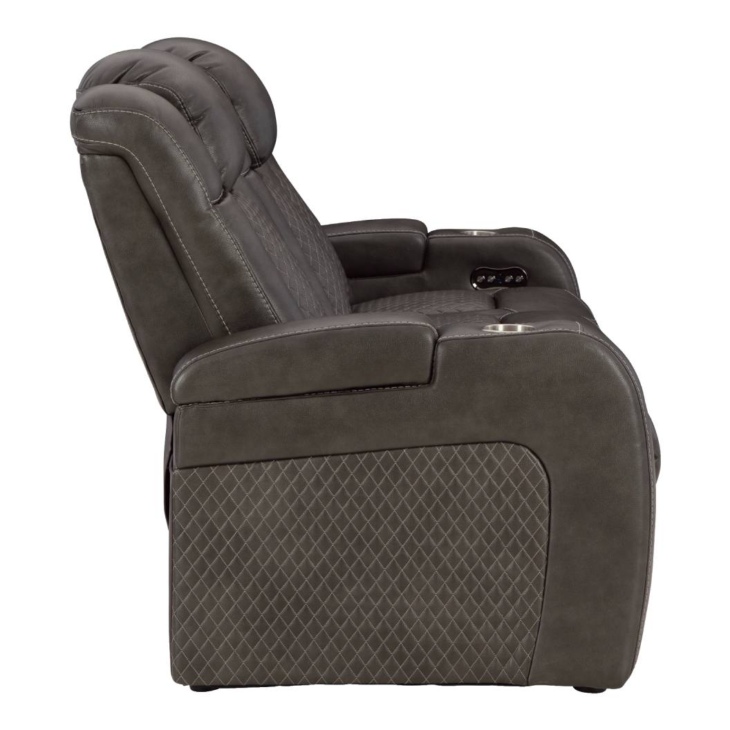 Sofa aspect cuir gris motorisé - Mountainous