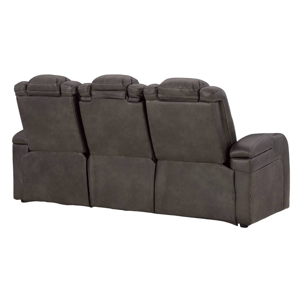Sofa aspect cuir gris motorisé - Mountainous