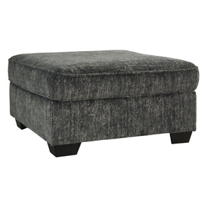 Ottoman surdimensionné Lonoke en tissu gris métal
