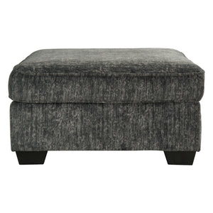 Ottoman surdimensionné Lonoke en tissu gris métal