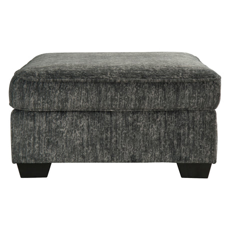 Ottoman surdimensionné Lonoke en tissu gris métal
