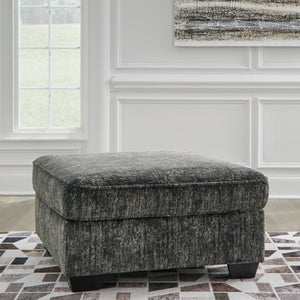Ottoman surdimensionné Lonoke en tissu gris métal