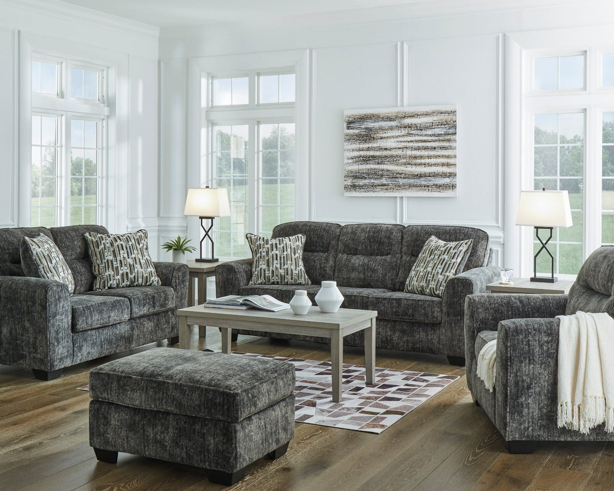 Fauteuil en tissu gris foncé surdimensionné - Lonoke