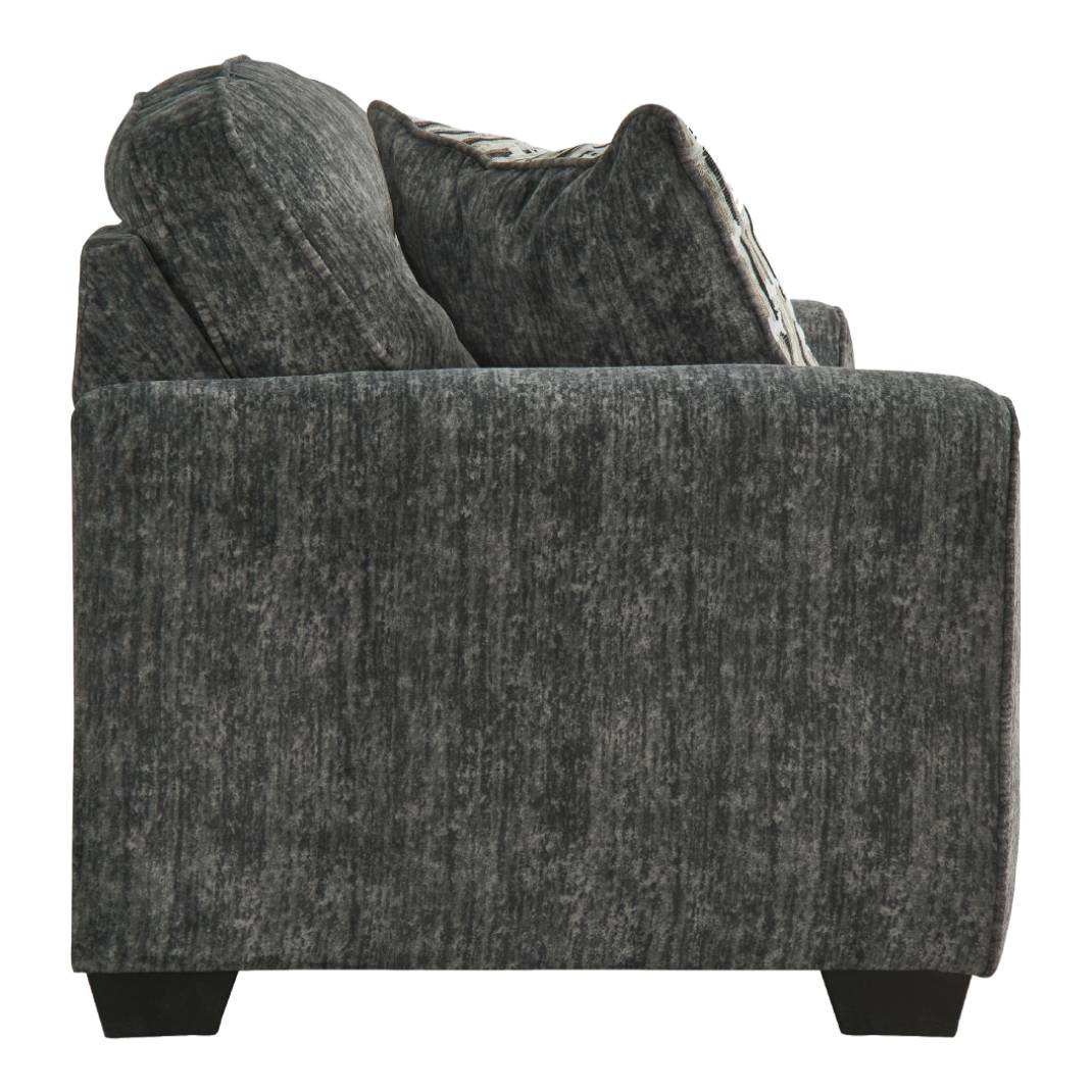 Causeuse grise foncée en tissu avec coussins - Lonoke