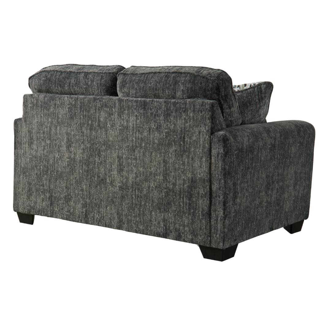 Causeuse grise foncée en tissu avec coussins - Lonoke