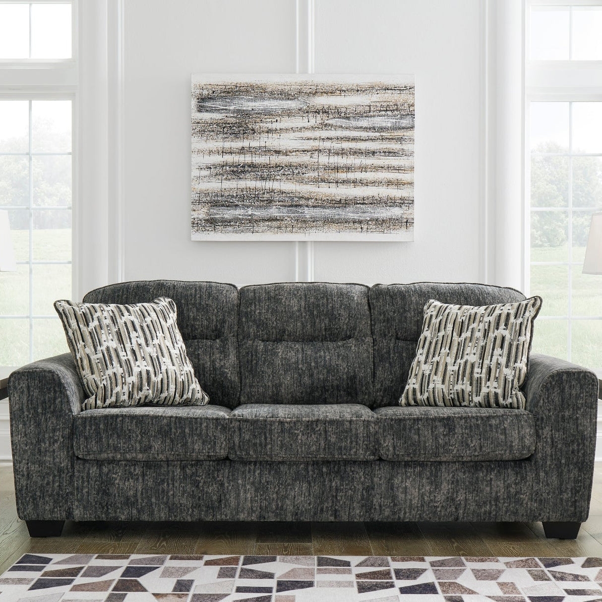 Sofa en tissu avec coussins - Lonoke