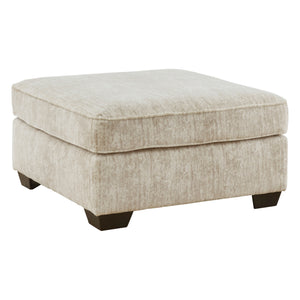 Ottoman surdimensionné Lonoke en tissu beige crème