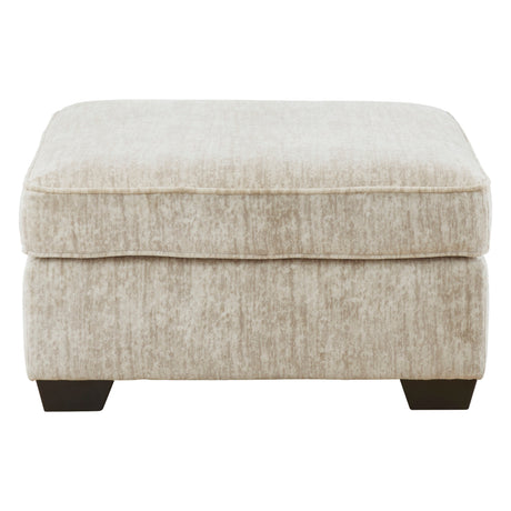 Ottoman surdimensionné Lonoke en tissu beige crème