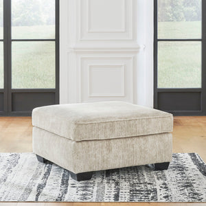 Ottoman surdimensionné Lonoke en tissu beige crème