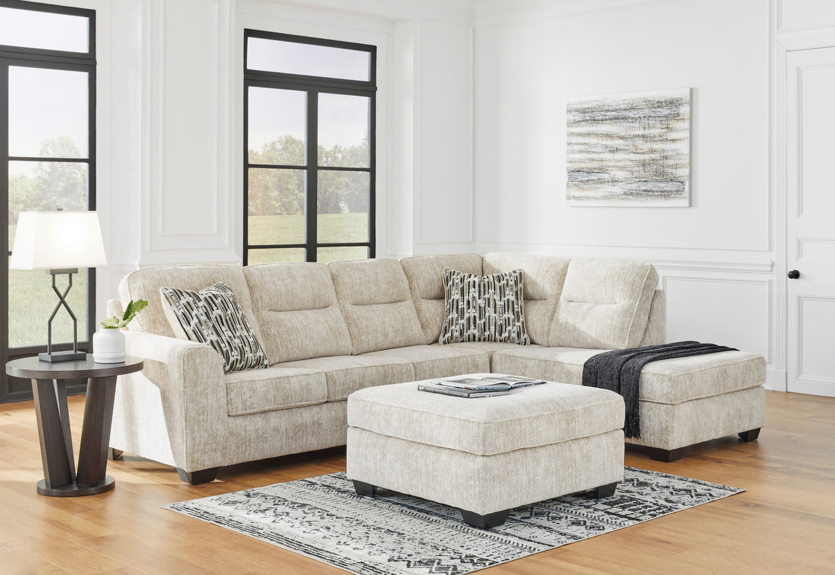 Ottoman surdimensionné Lonoke en tissu beige crème