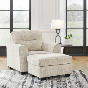 Fauteuil crème en tissu surdimensionné - Lonoke