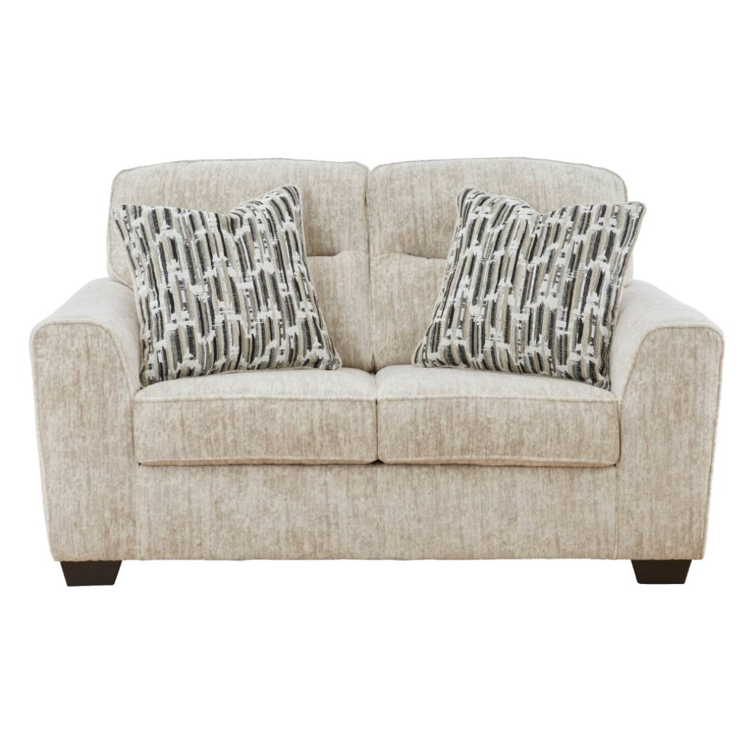 Causeuse crème en tissu avec coussins- Lonoke