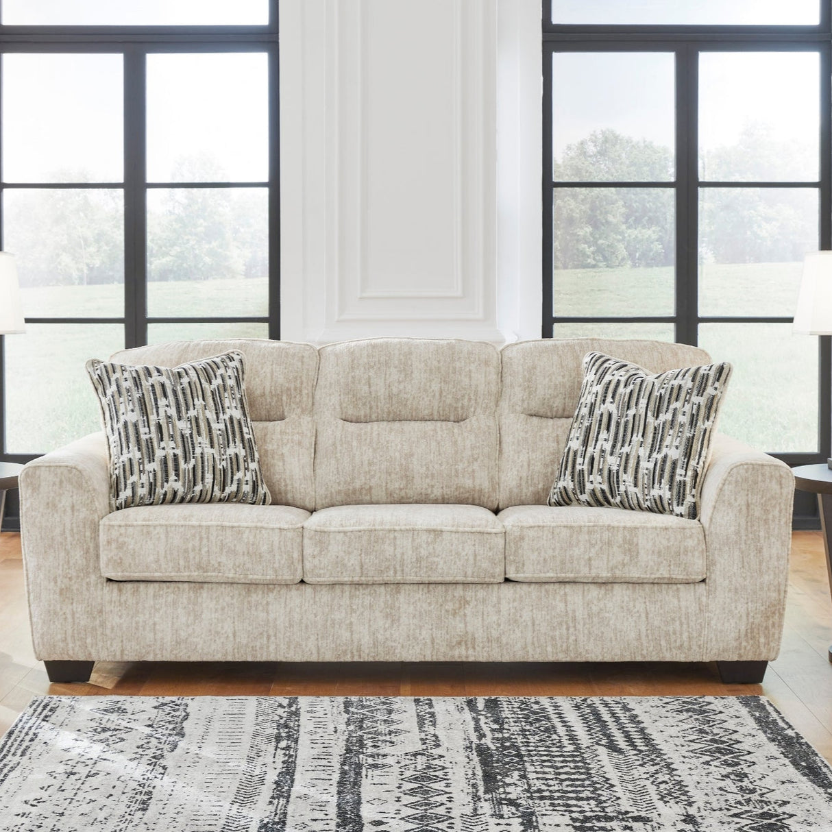 Sofa crème en tissu - Lonoke