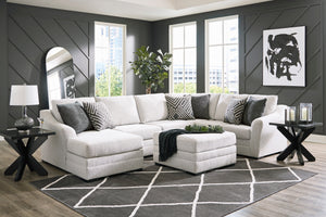 Ottoman surdimensionné Koralynn en tissu gris pâle