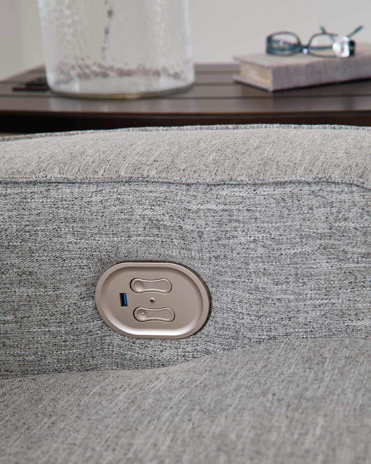Fauteuil motorise zéro gravité tissu gris