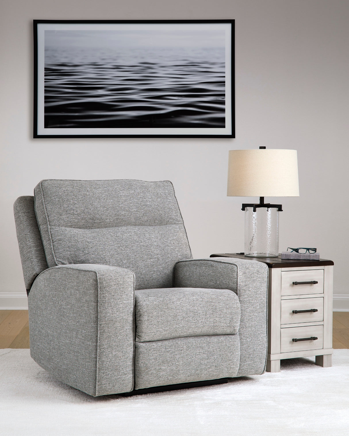 Fauteuil motorise zéro gravité tissu gris