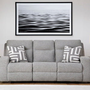 Sofa gris pâle en tissu motorisé - Biscoe
