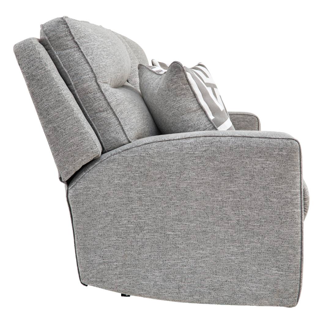 Causeuse grise pâle tissu motorisé avec console - Biscoe
