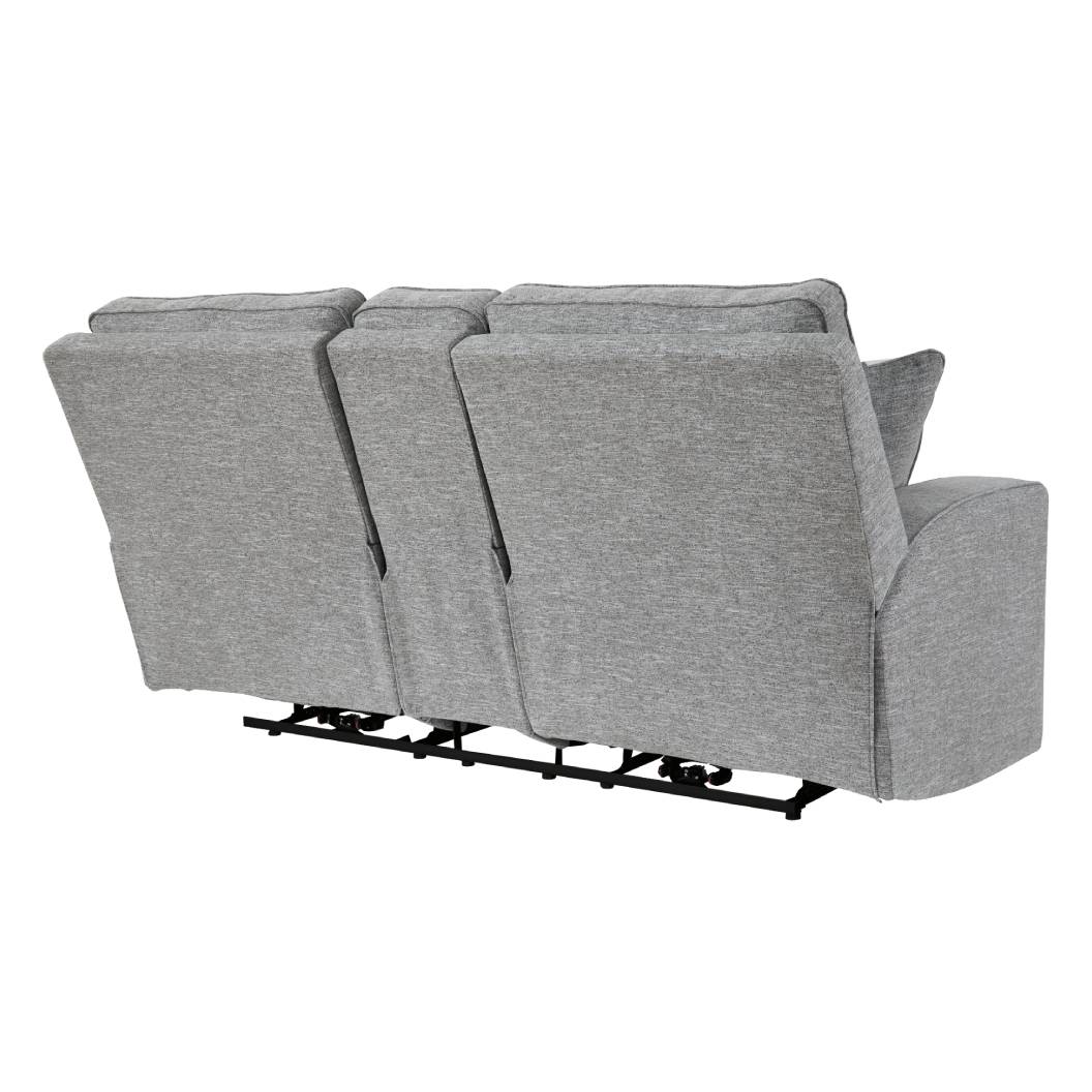 Causeuse grise pâle tissu motorisé avec console - Biscoe