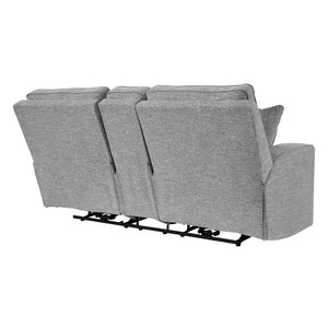 Causeuse grise pâle tissu motorisé avec console - Biscoe