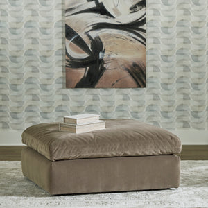 Ottoman surdimensionné Sophie en tissu brun cacao