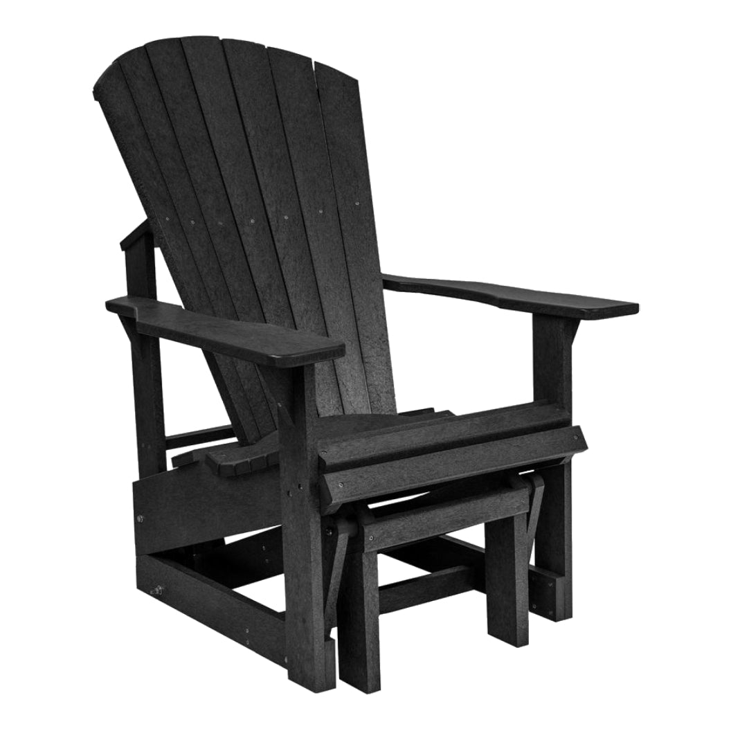 Chaise extérieure berçante noire plastique recyclé - Adirondack
