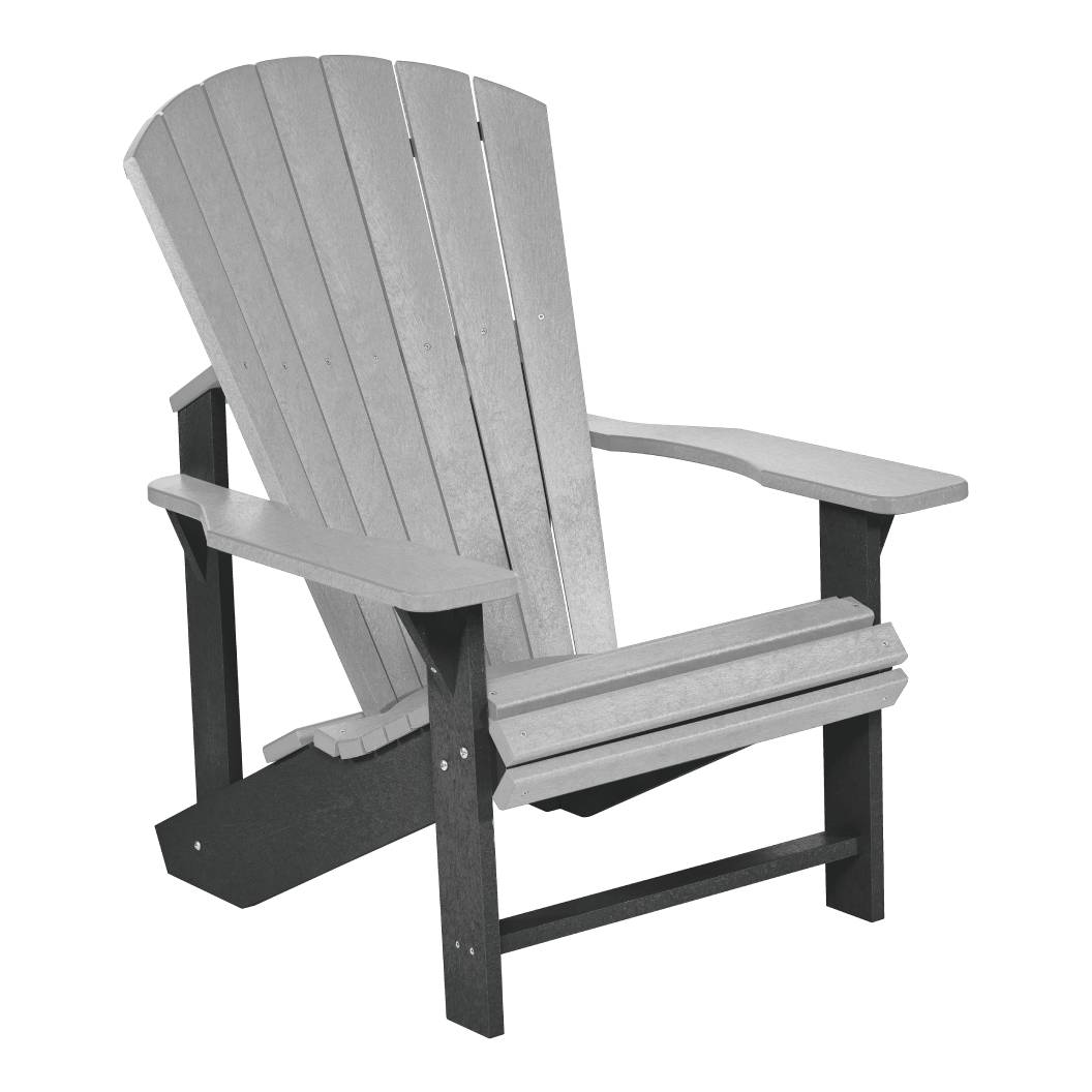 Chaise extérieure grise pâle et foncée plastique recyclé - Adirondack