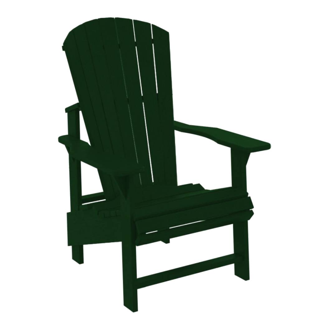Chaise extérieure verte foncée plastique recyclé - Adirondack verticale
