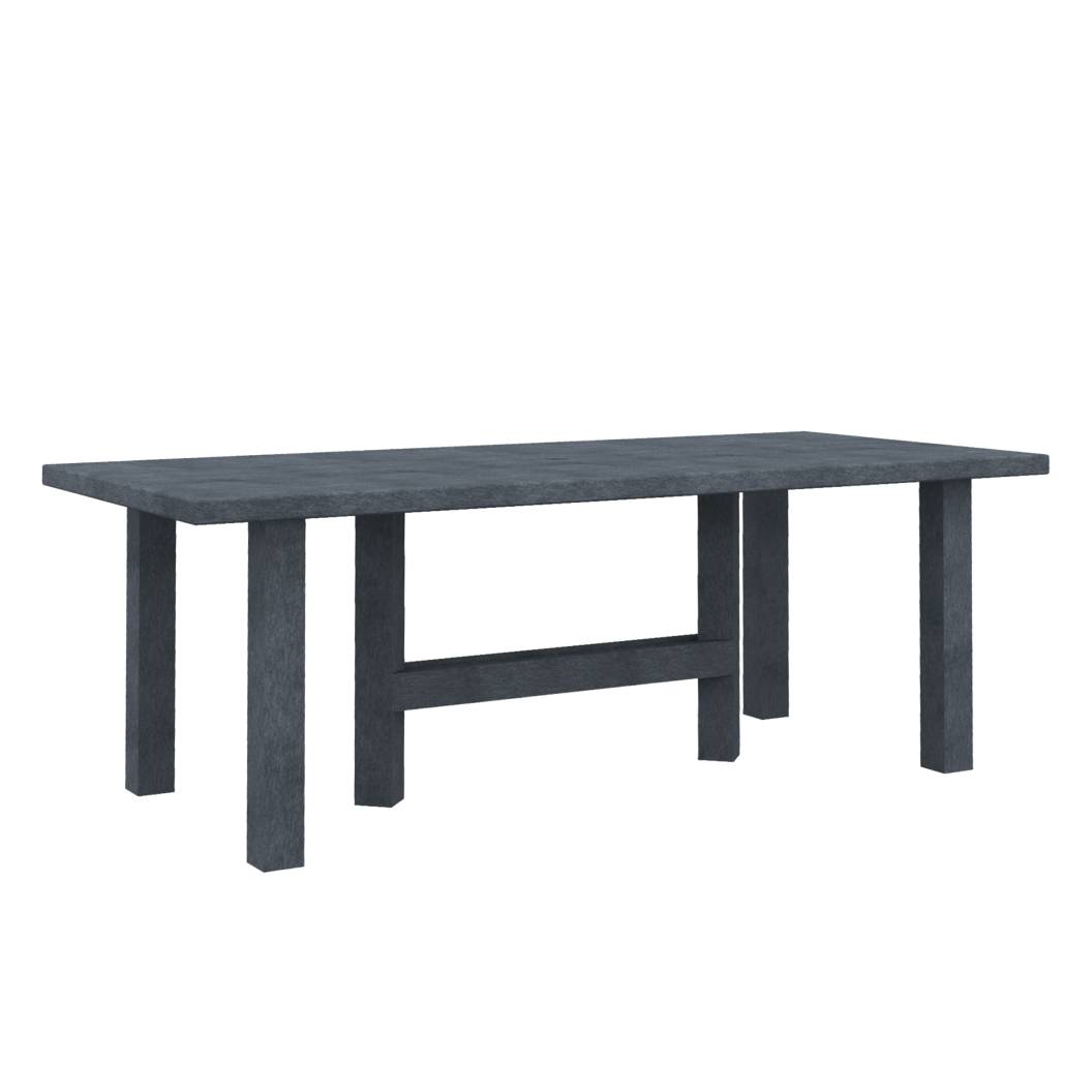 Table de salle à manger extérieure grise foncée plastique recyclé