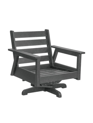 Chaise extérieure grise foncée plastique recyclé pivotante  - Tofino