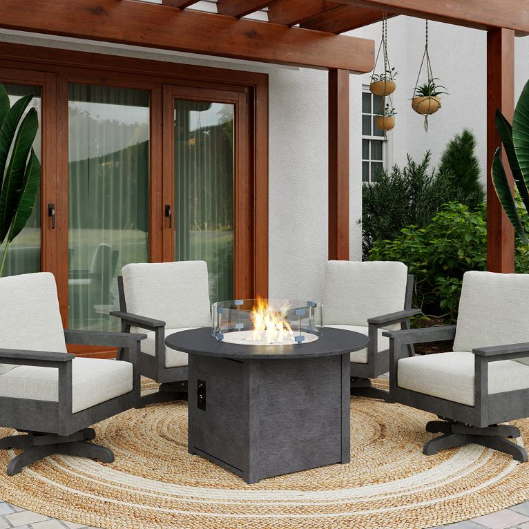 Table foyer extérieur gris ardoise Crystal Fire Plus