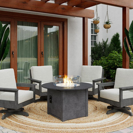 Table foyer extérieur gris ardoise Crystal Fire Plus