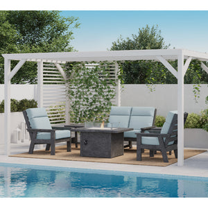 Table extérieure en plastique recyclé avec foyer Crystal Fire Plus - FT01