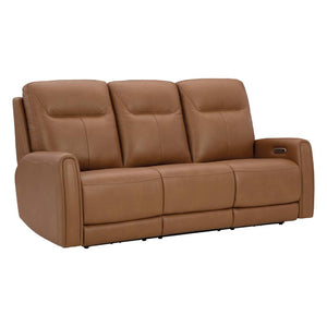 Sofa en cuir brun caramel motorisé zéro gravité - Tryanny