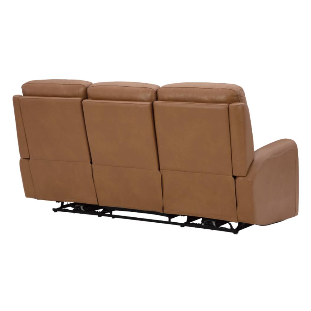 Sofa en cuir brun caramel motorisé zéro gravité - Tryanny