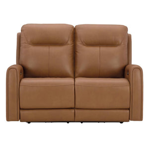 Causeuse en cuir brun caramel motorisée zéro gravité - Tryanny