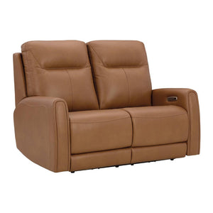 Causeuse en cuir brun caramel motorisée zéro gravité - Tryanny