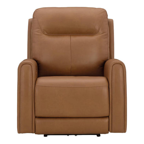 Fauteuil en cuir brun caramel motorisé zéro gravité - Tryanny
