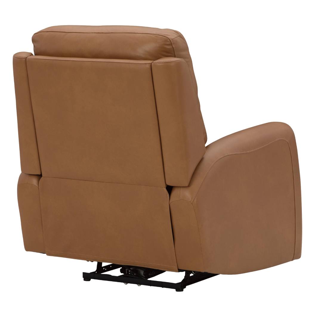 Fauteuil en cuir brun caramel motorisé zéro gravité - Tryanny