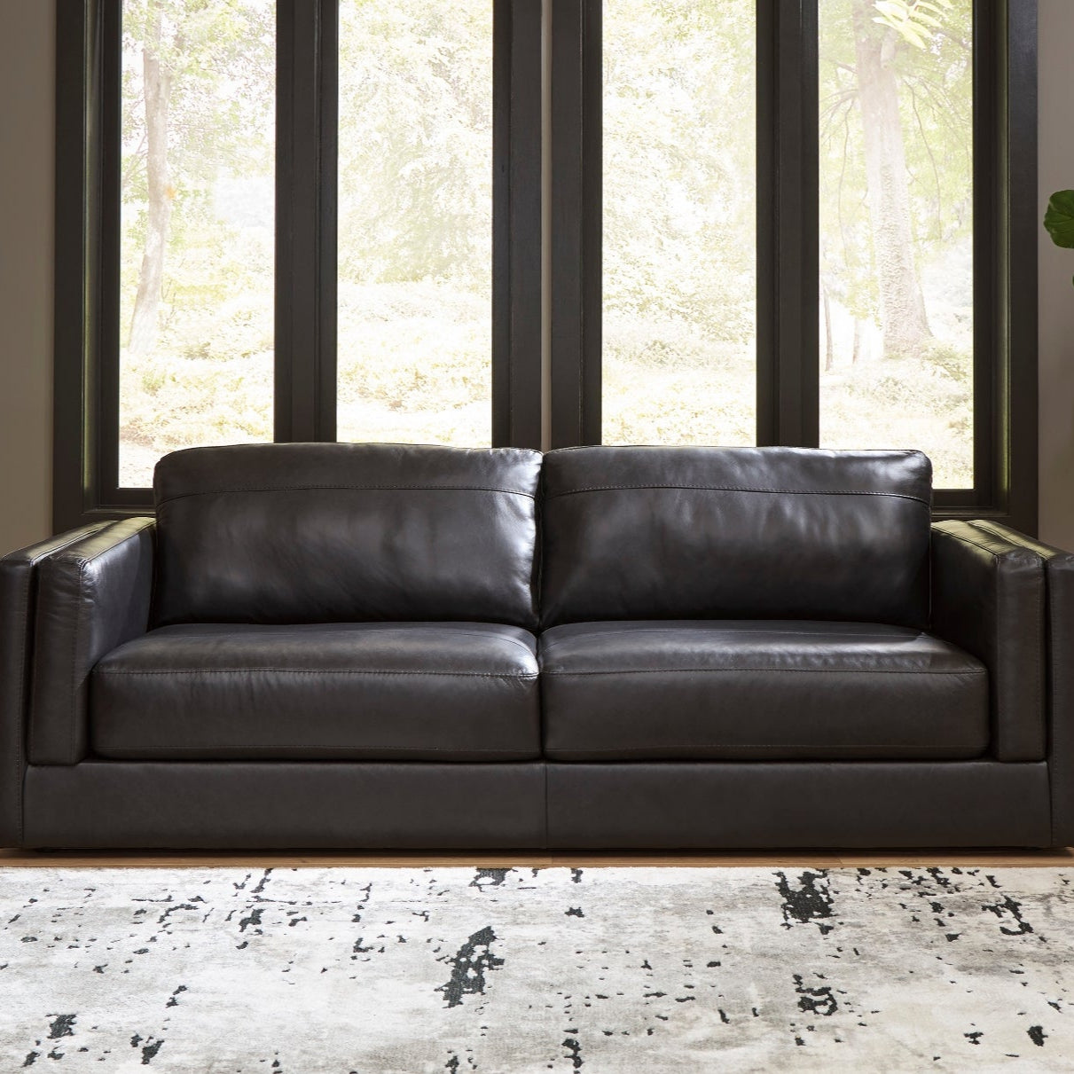 Sofa condo noir cuir - Amiata